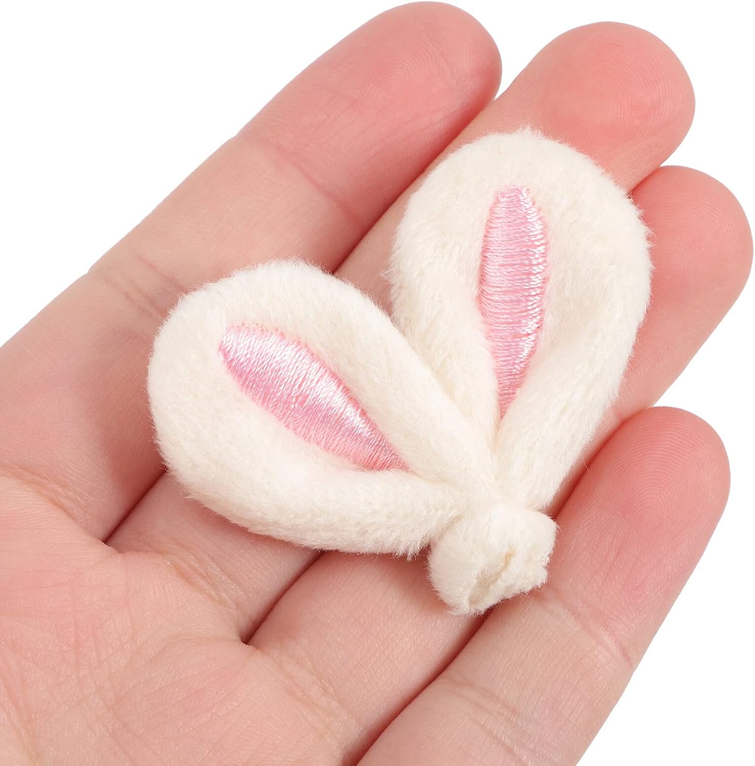 Ciieeo 20pcs Bunny Ear Ornament Mini Easter Rabbit Ear DIY Felt Animal Ears Accessory for Craft Hair Clips Charm Stuffed Animal Doll Decoration for Jewelry Making Pink