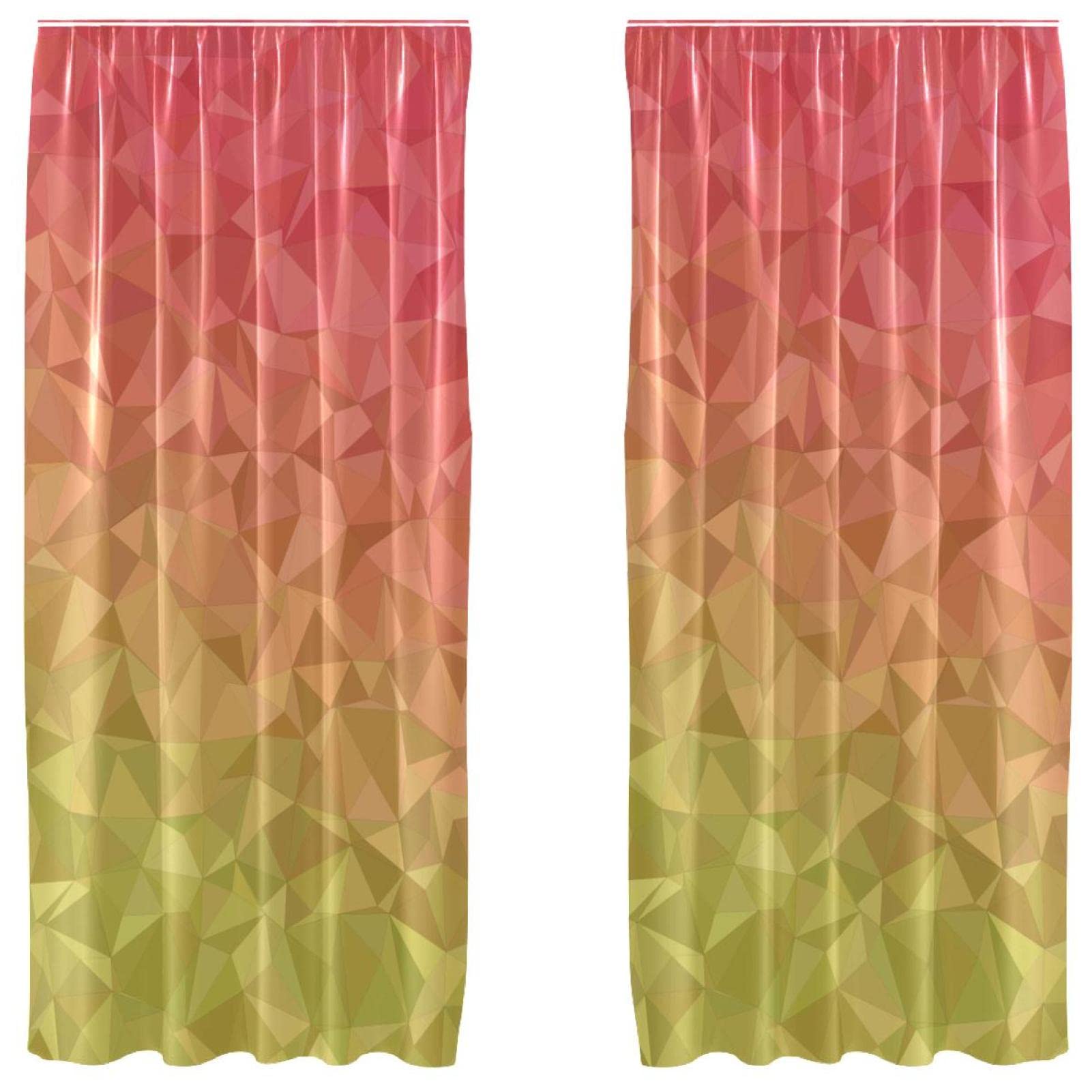 Cortinas amarillas poligonales para salones modernos y dormitorios luminosos