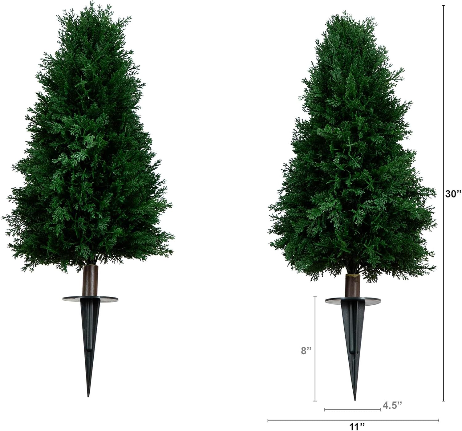 Nearly Natural 2.5ft. UV Resistant Artificial Cedar Plant with Integrated Ground Stake (Indoor/Outdoor) - Set of 2