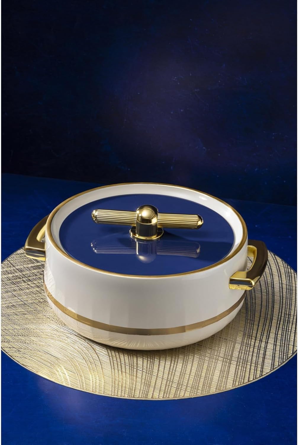 Casserole set Inner Stainless Steel Casserole Keeps hot & Fresh Chapati, Roti, Biryani Kitchen Gift Item Set of 1 (1700,ml) Navy Blue