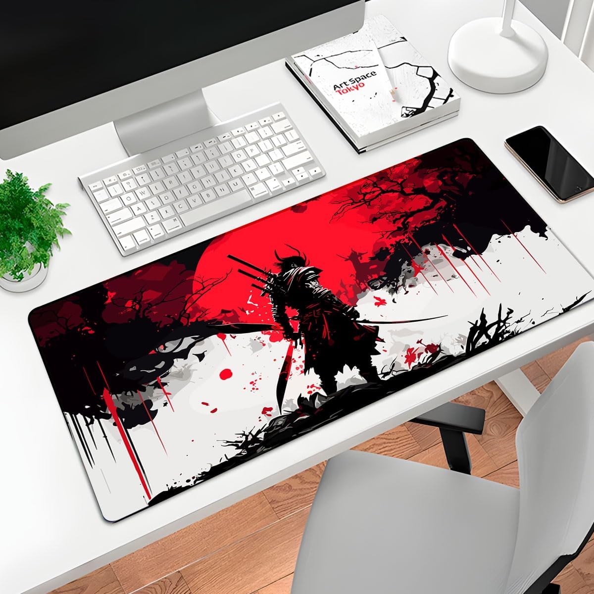 Mouse Pad Gamer Profissional Confortável Antiderrapante Escritório e Games 90x40 - Samurai