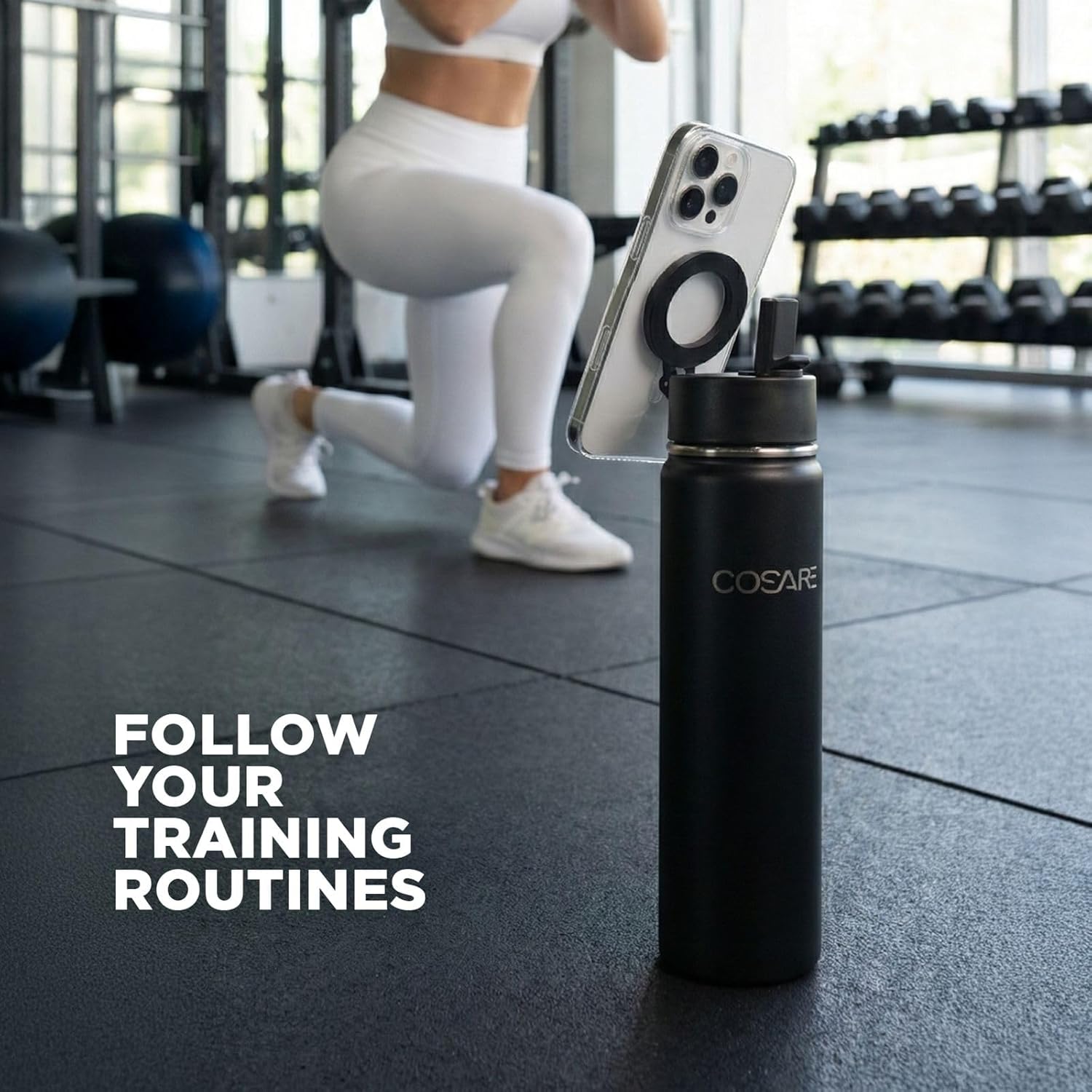 25oz Magnetic Water Bottle – Stainless Steel Insulated Bottle with Leak Proof Lid – Reusable Double Wall Sports Bottle for Gym, Office & Travel – BPA-Free Hot & Cold Drink Thermos