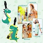 2 Pack Luggage Tags for Travel Suitcase with 2 Additional Cards, Dinosaurs Name Labels Silicone Suitcase Tags Baggage Identity ID Bags Handbag Backpacks Labels Gift for Kids Women Men Girls Boys
