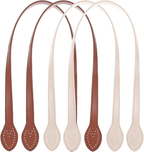 4 PCS Bag Strap, Longchamp Bag Strap Replacement, Bag Straps for Sling Bag and Shoulder Bags, Brown Bag Strap Set for Mini...