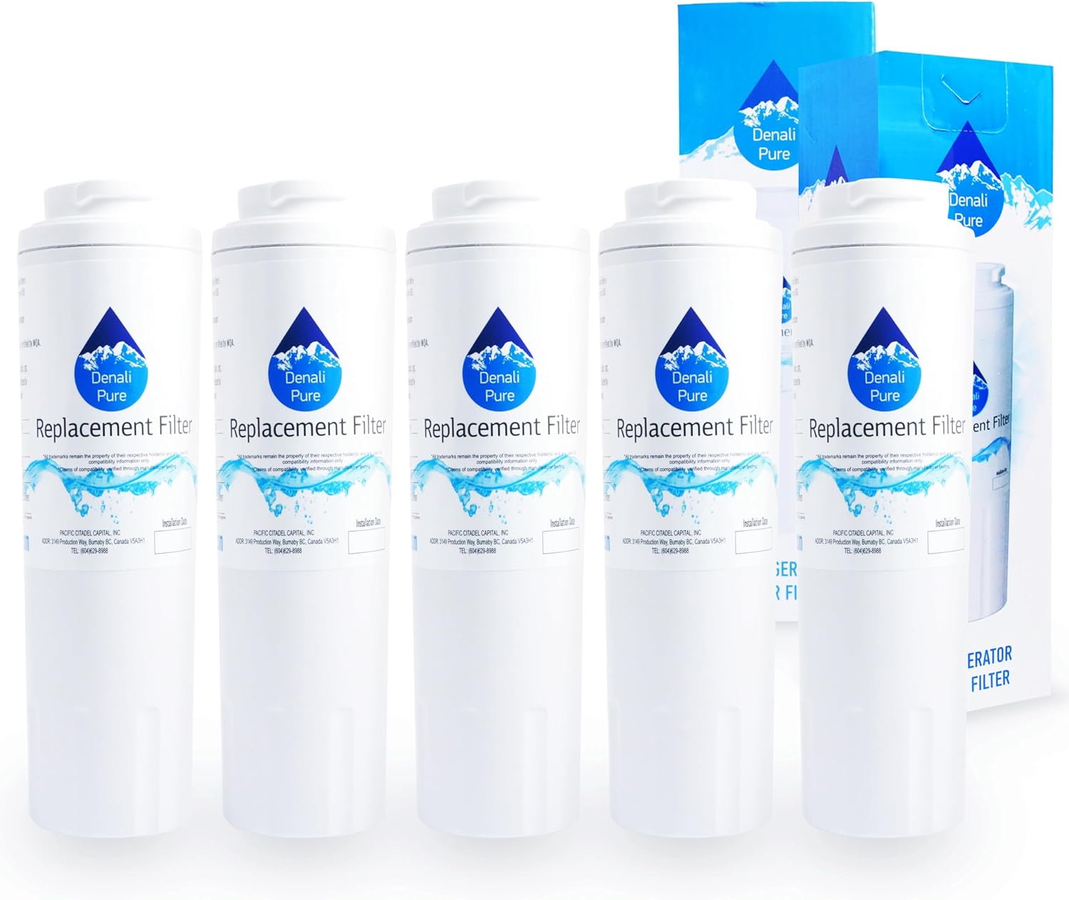 5-Pack Replacement for KitchenAid KFIL27CXMS0 Refrigerator Water Filter - Compatible with KitchenAid 4396395 Fridge Water Filter Cartridge