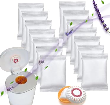 NewKe 14 Pcs Lavender Scent Baking Soda Refills for Puck Baking Soda Cartridge, Diaper Pail Deodorizer Replacement Odor Eliminator Compatible with Munchkin Step and Pall Diaper Pails