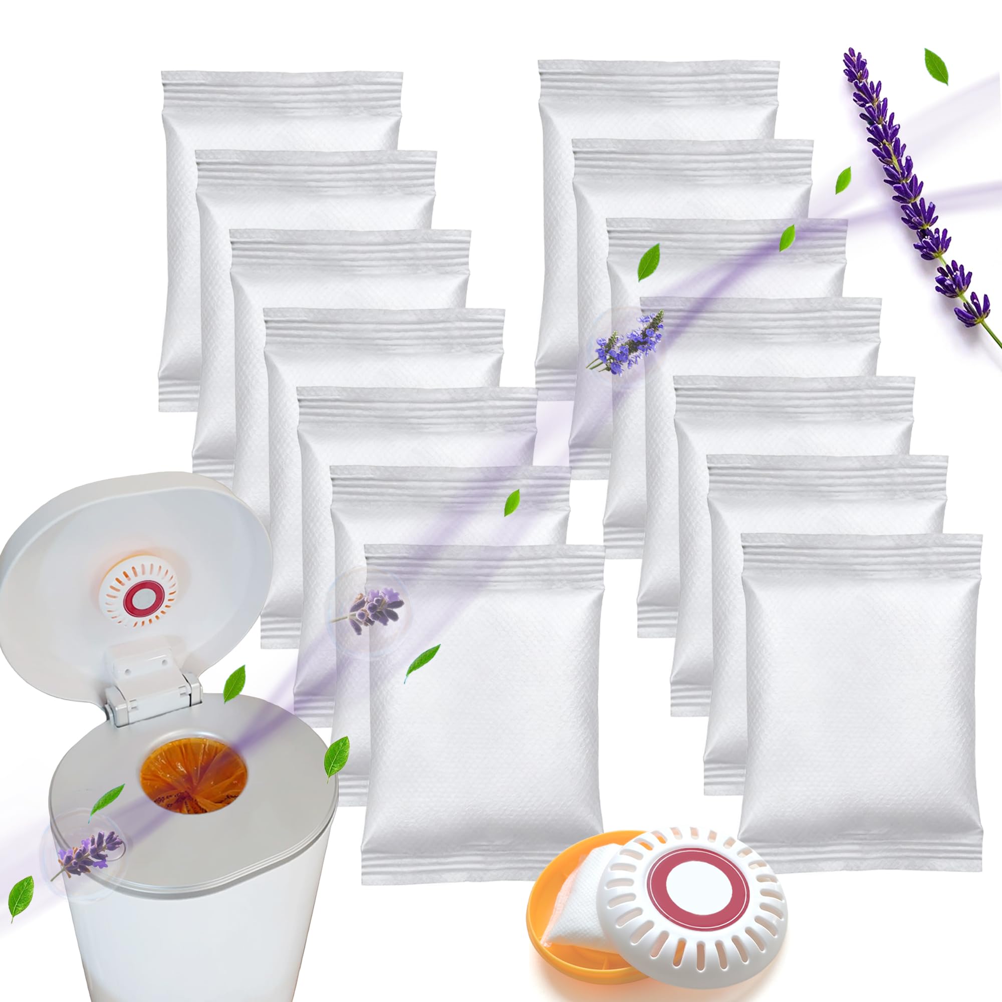 NewKe 14 Stück Lavendelduft Backpulver Nachfüllpackungen für Puck Backpulver, Windeleimer, Geruchsentferner Ersatz Geruchsbeseitiger, kompatibel mit Munchkin Step und Pall Windeleimern