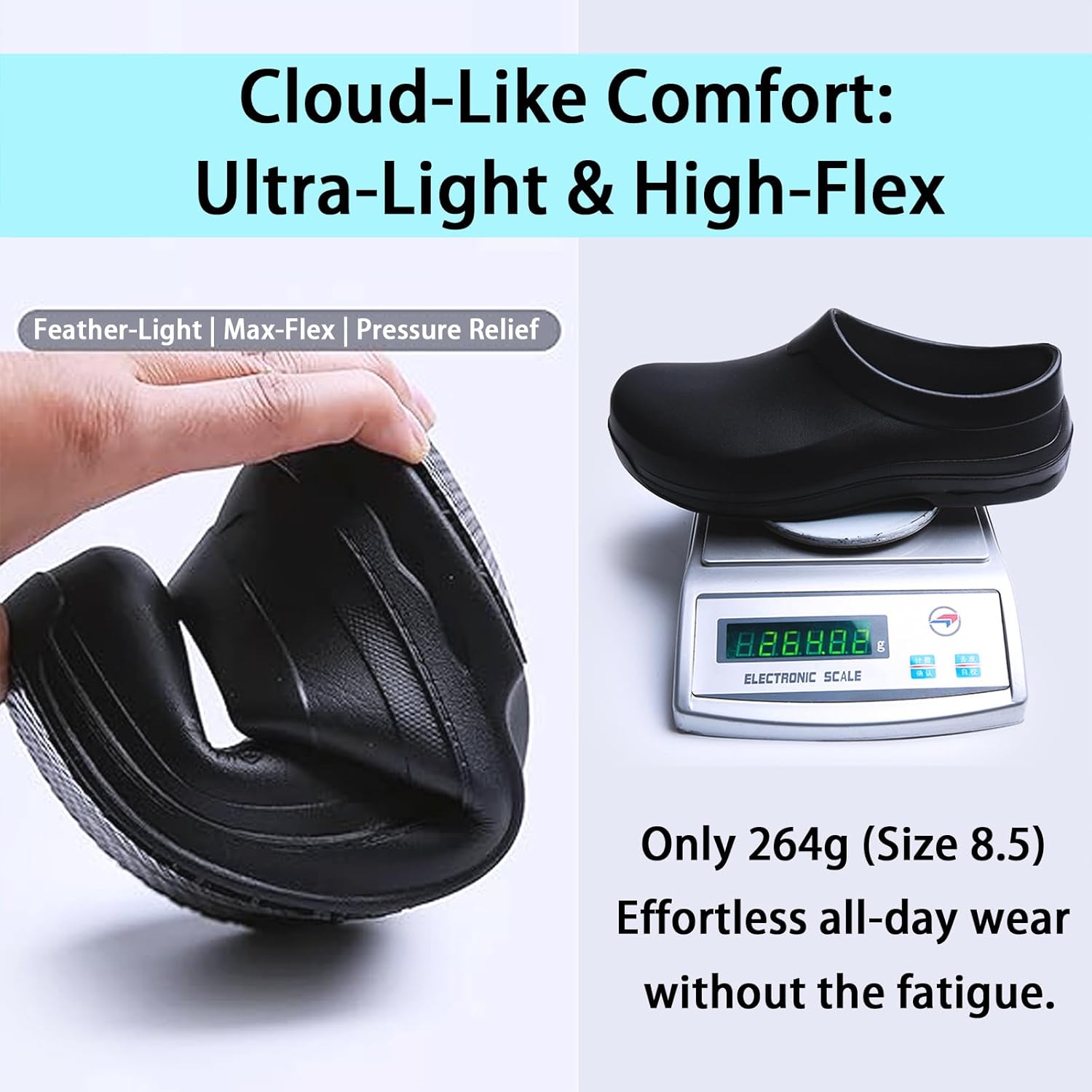 Slip Resistant Work Shoes for Men & Women: Waterproof Chef Shoes & Nursing Clogs - Professional Non Slip Food Service Footwear for Kitchen, Hospital & Restaurant (All-Day Comfort) - Image 4