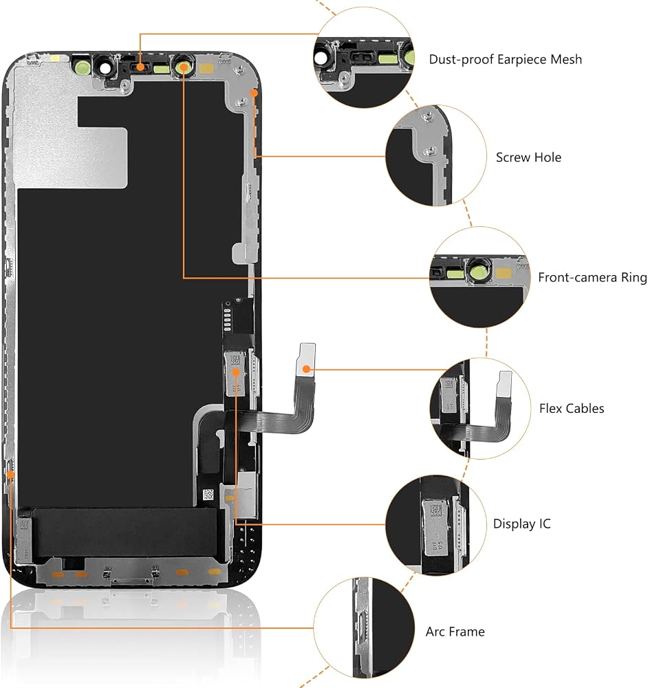 for iPhone 12/12 Pro Screen Replacement 6.1 inch, 3D Touch LCD Screen Digitizer Front Display Assembly with Tempered Glass+Waterproof Seal+Repair Tools