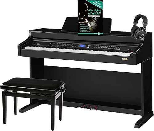 Classic Cantabile DP-A 410 E-Piano Set inkl  Bank  KopfhA rer und Schule  Digitalpiano Tasten Hammermechanik  KopfhA reranschluss  USB  Begleitautomatik  Pedale  inkl  Noten  Hocker  schwarz glanz
