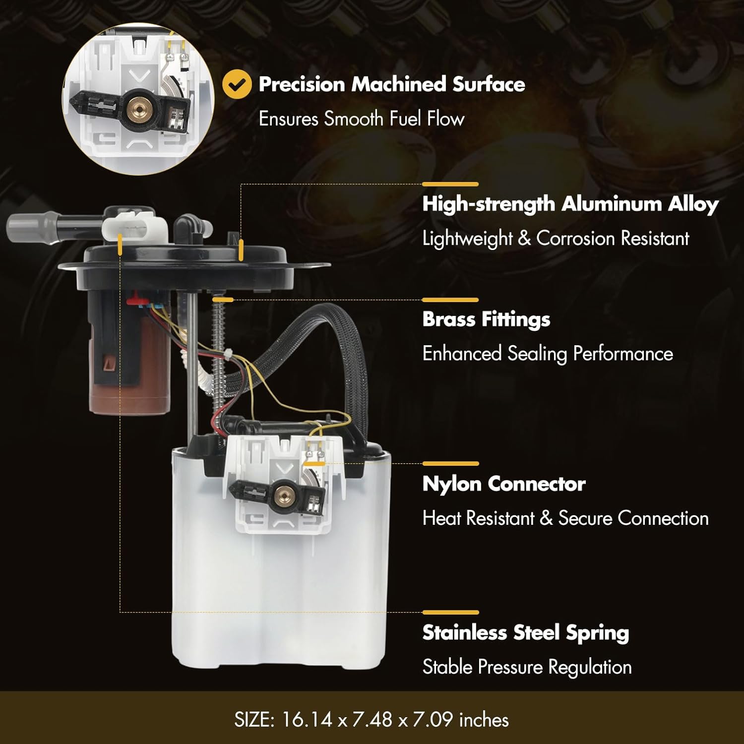 OCPTY Fuel Pump Module Assembly fit for 2008 for Buick ENCLAVE V6 3.6L Replaces E3748M, 19167078, 19208568, 19259370, 9973, FG1297, SP6054M, M10130 - Image 4