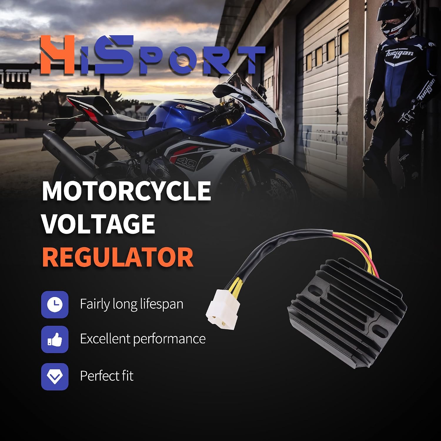 HiSport Voltage Regulator Rectifier 32800-33E21- Compatible with Suzuki Hayabusa GSX1300RZ 1999-2007 GSXR600 GSX-R600 1997-2005 GSX-R750 GSXR750 1996-2005 GSXR1000 2001-2004 GSX-R1000