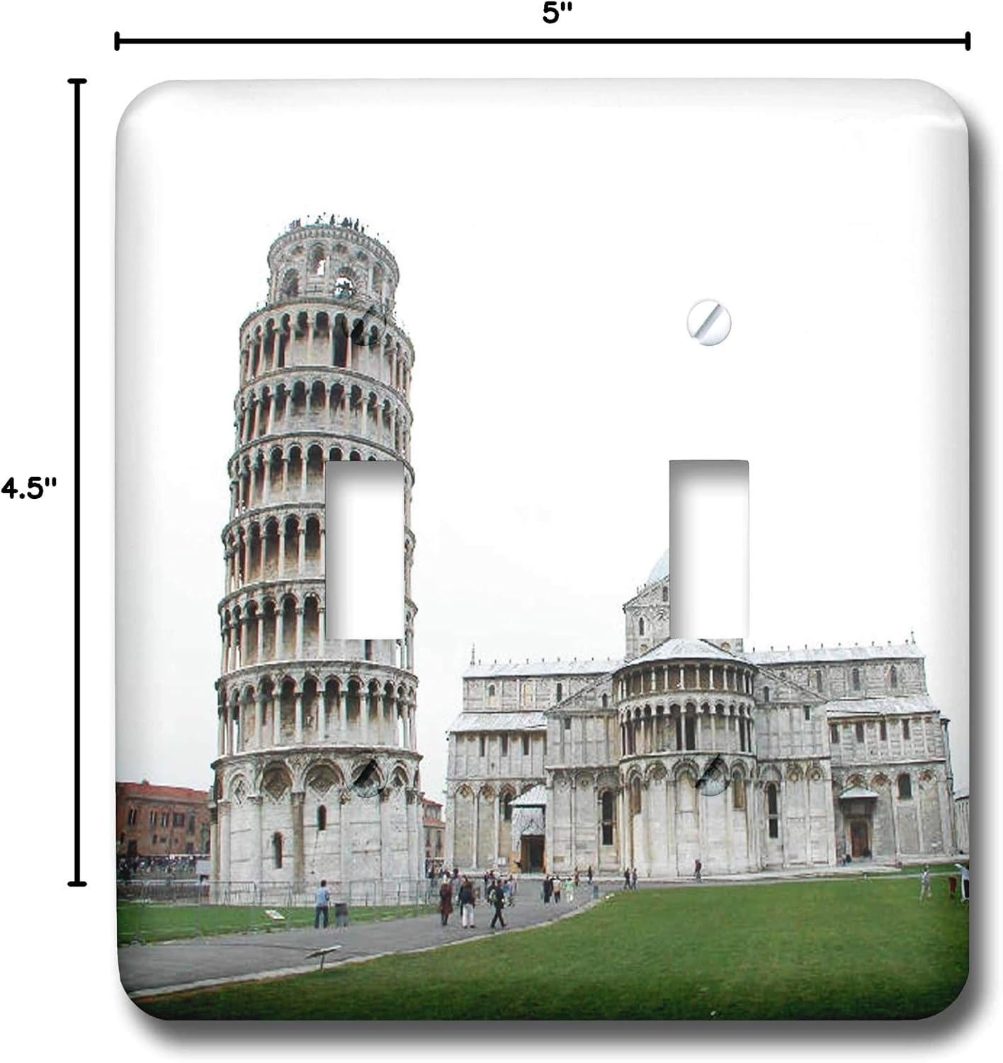 3dRose LLC lsp_1138_2 Tower Of Pisa Italy, Double Toggle Switch