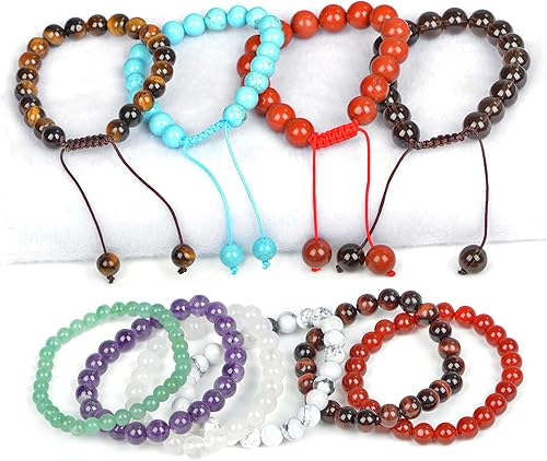 Miniatura 6 de AD Beads Cuentas redondas sueltas de piedras preciosas naturales de 15 pulgadas para pulseras, collares, aretes, manualidades, manualidades (0.236