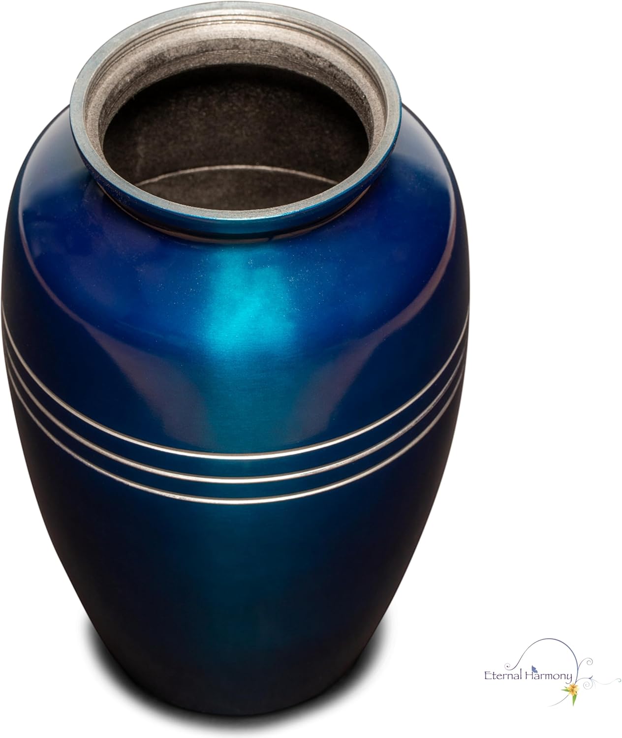 Eternal Harmony Large Urn for Ashes, Adult Male & Female Cremation Vase for Human Ashes, Secure Seal & Velvet Bag, Funeral Vase for Men & Women Up to 200 lbs, 7x11” (Large, Blue) - Image 4