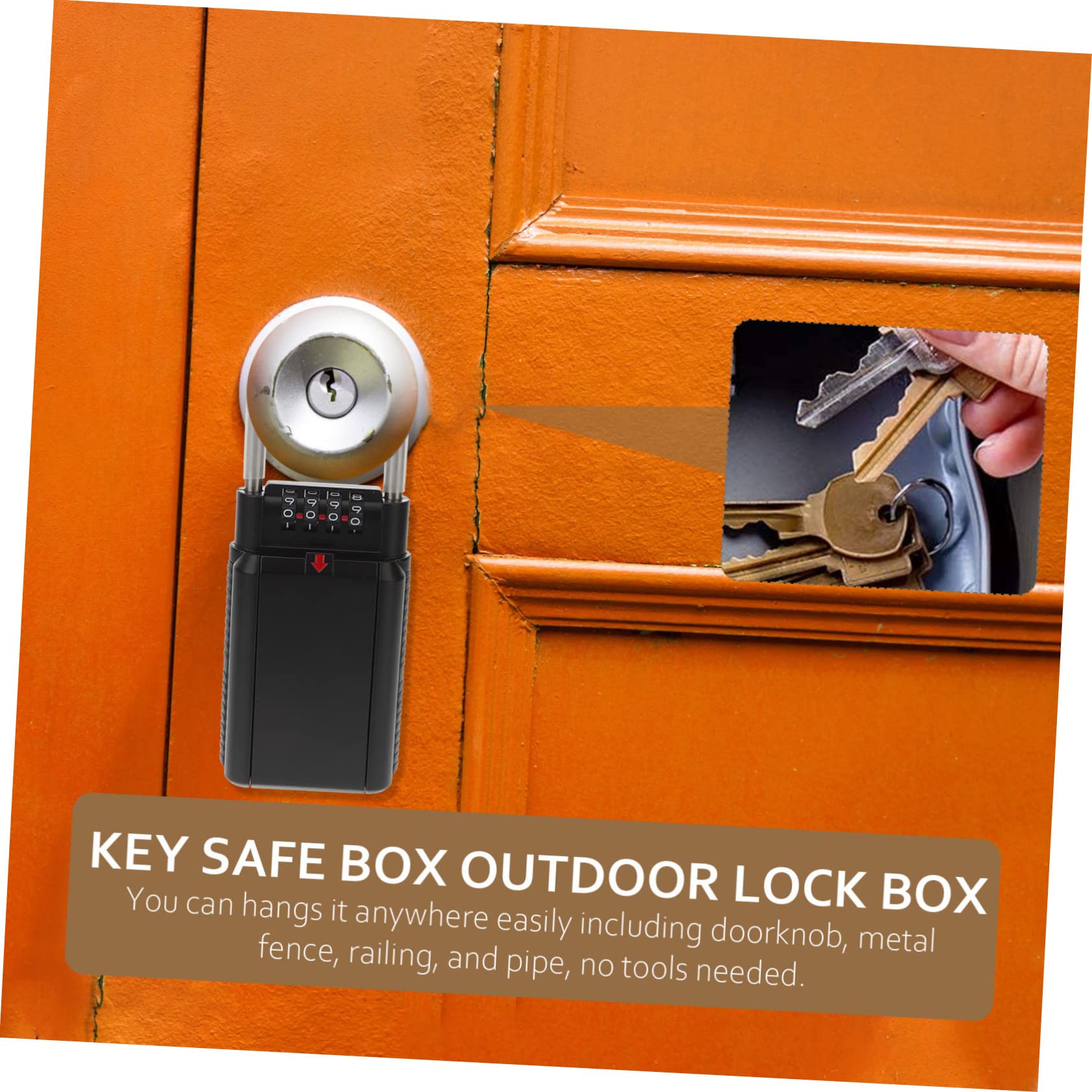 Uonlytech Cassetta Di Sicurezza Codice Cifre Cassetta Di Sicurezza Portatile Per Chiavi Realizzata in Metallo Adatta Per Esterni Offrendo Ampio Spazio e Protezione Da Condizioni Atmo