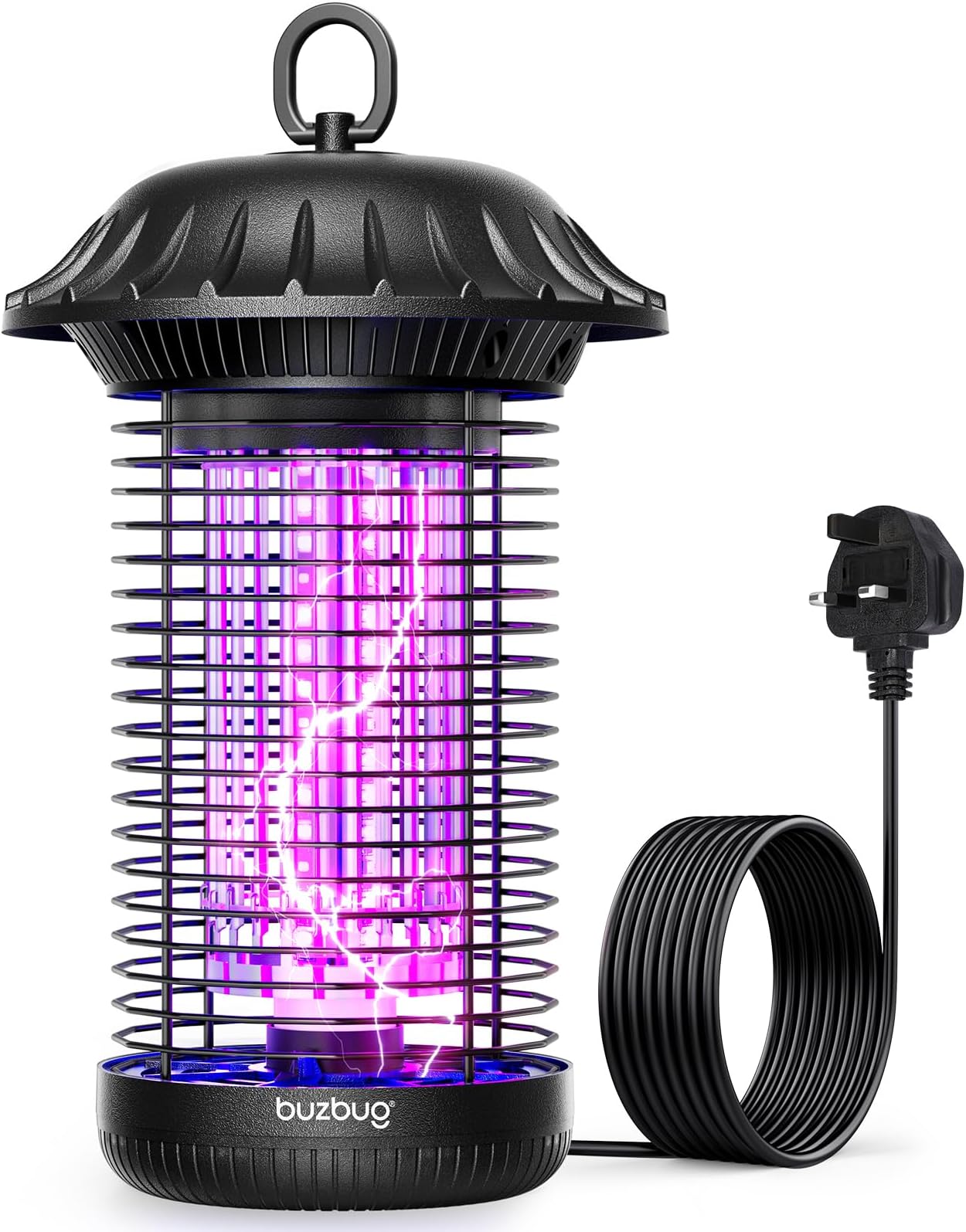 Buzbug LED Bug Zapper Indoor Outdoor, Up to 50000 Hrs Lifespan Lamps, Energy Saving & Dual Band Attraction, 1.7 m Power Cord, High Voltage Mosquito Fly Zapper Trap Killer -MO008C
