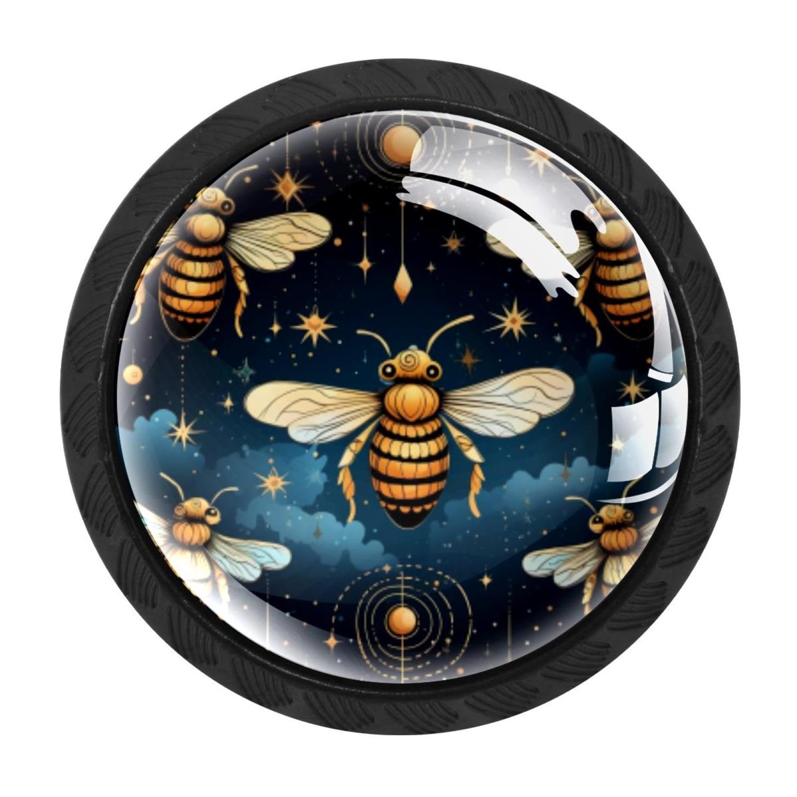 Chenzzzz Multicolored 06 Starry Bee Drawer Knobs Pull Handle Crystal Glass Circle Shape Cabinet Drawer Pulls Cupboard Knobs With Screws For Kitchen Cupboard Dresser Wardrobe Etc