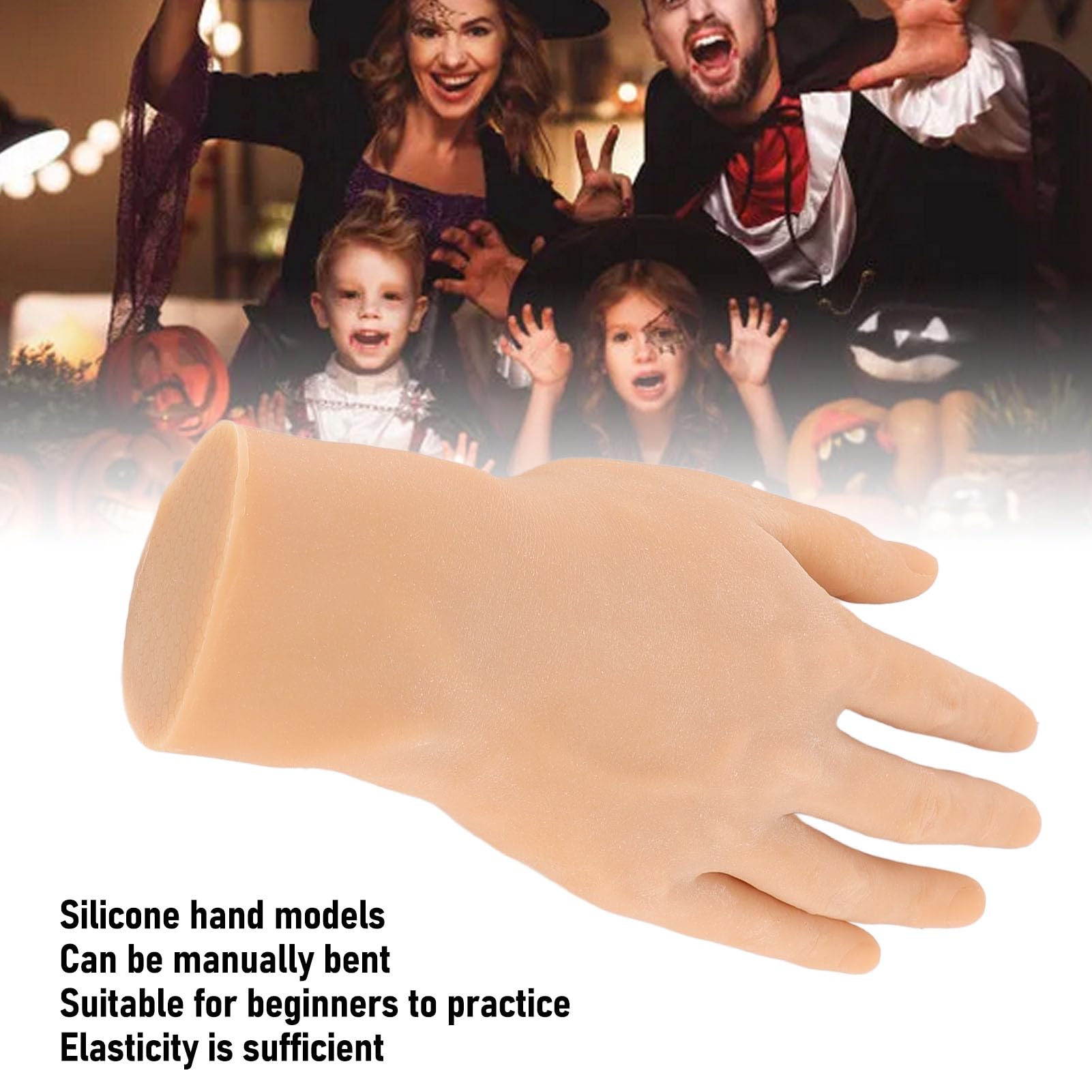 Realistische Männliche Silikonhand, Lebensgroße Hand Zeigt Modell Männliche Schaufensterpuppenhände für Halloween-Requisiten, die Schmuckmalübungen, Tattoo-Übungshand, Gefälschte