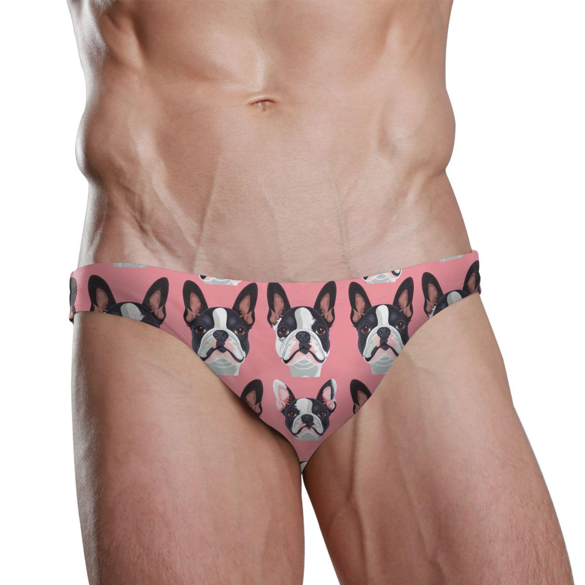 Dog Puppy Pug Animal Swim Briefs for Men Swimsuit Bikini Swimwear S B0403436