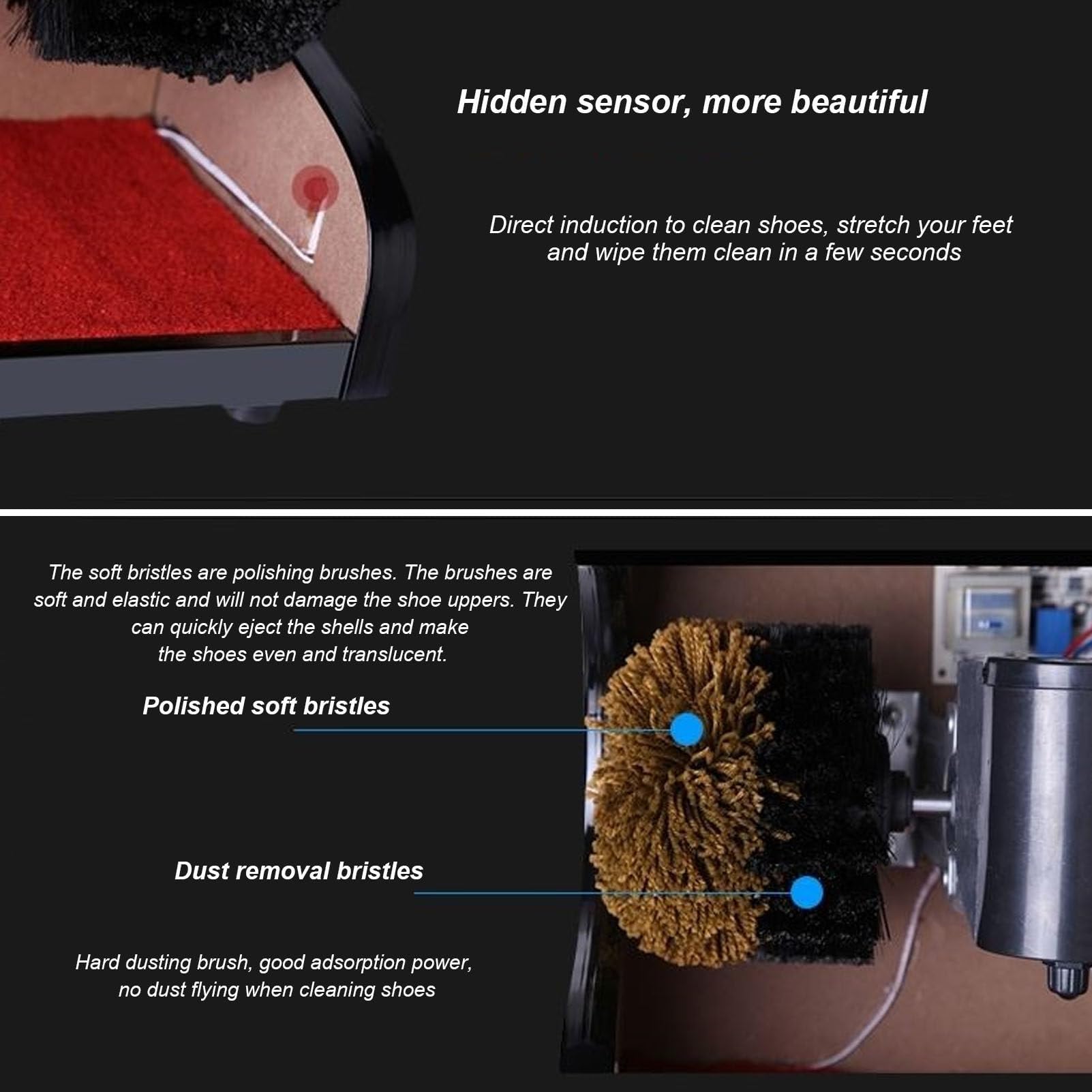 MáQuina EléCtrica para Lustrar Zapatos,MáQuina AutomáTica para Lustrar Zapatos,Cepillo EsféRico Combinado,Limpia Zapatos electrico Dar Lustre A Los Zapato,para Uso DoméStico/Comercial