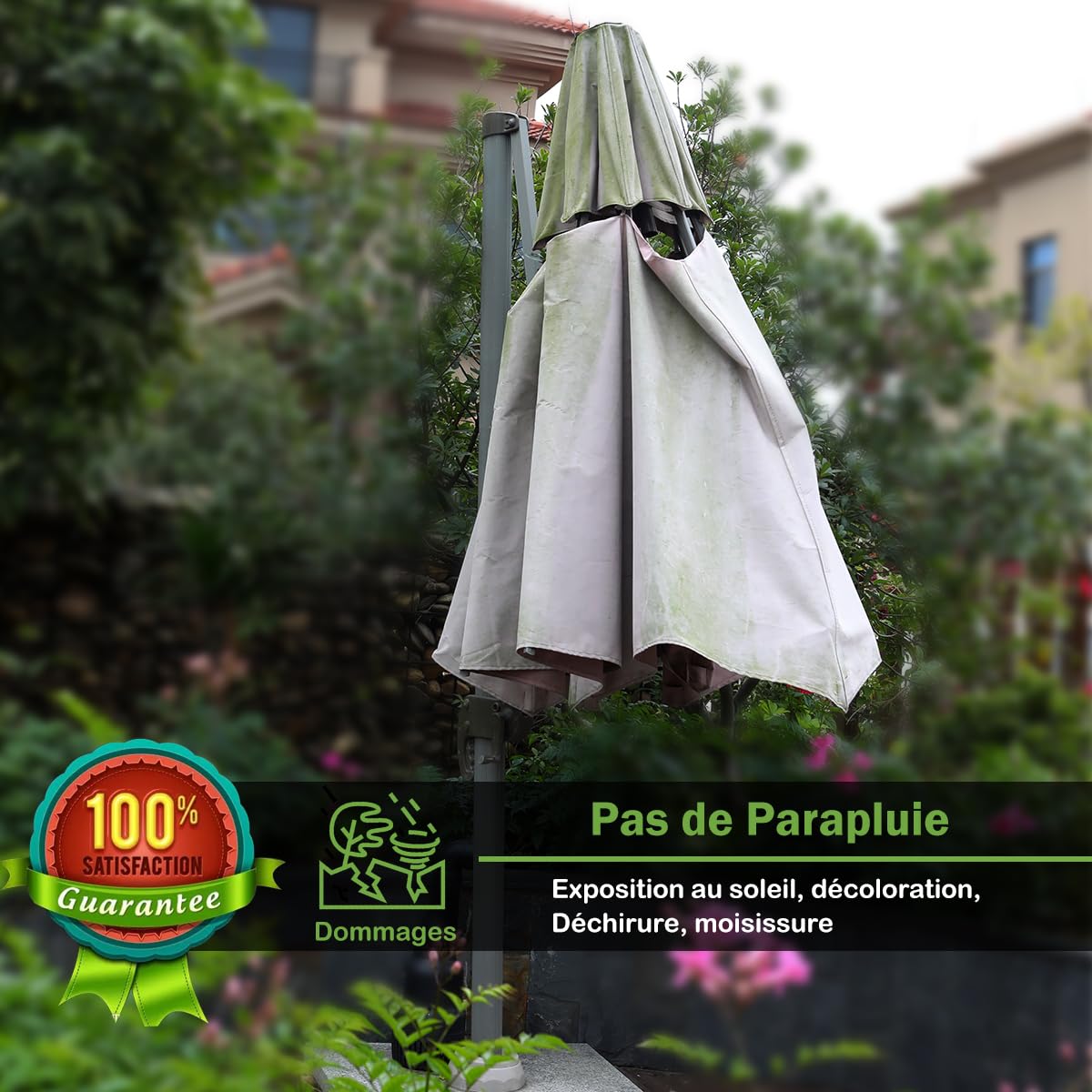 Housse Imperméable En Tissu Oxford Résistant Pour Corde à Linge Rotative Extérieure, Parasol De Jardin