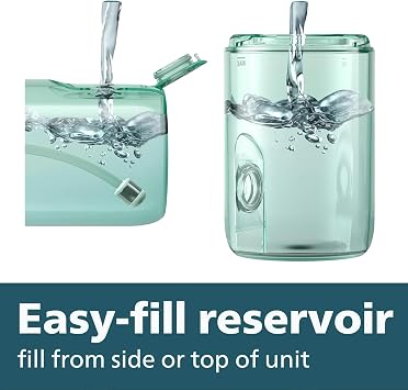 Philips Sonicare Water Flosser Cordless Rechargeable Power Dental Waterflosser for Teeth, Portable Oral Irrigator with 3 Intensity Settings, 360 Rotating Nozzle (Mint)