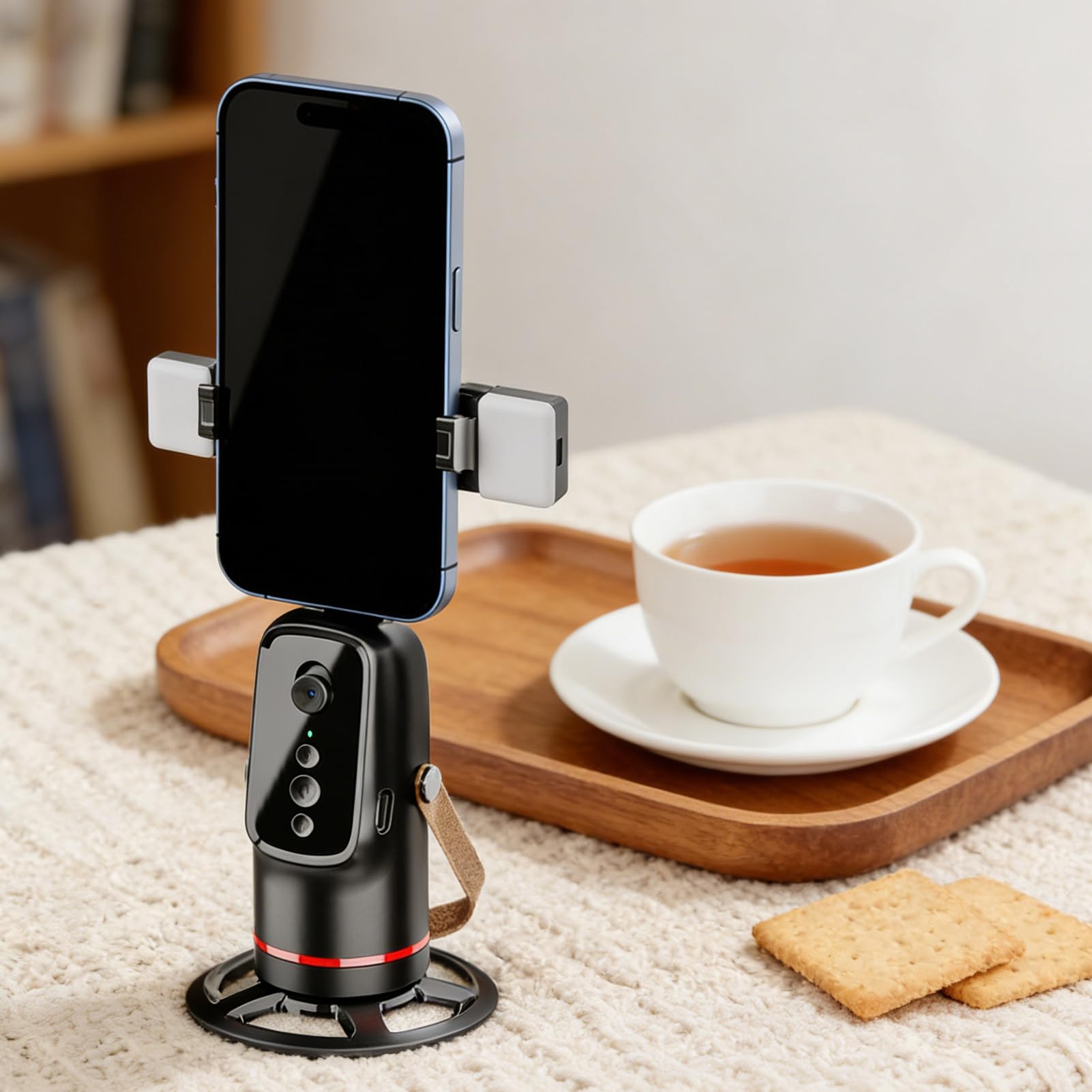 Treppiede con Automatico Viso Supporto Auto Viso | Supporti Della Macchina Fotografica Pieghevole Per Vlog Video Foto Chiamate Conferenze Creatori Di Contenuti