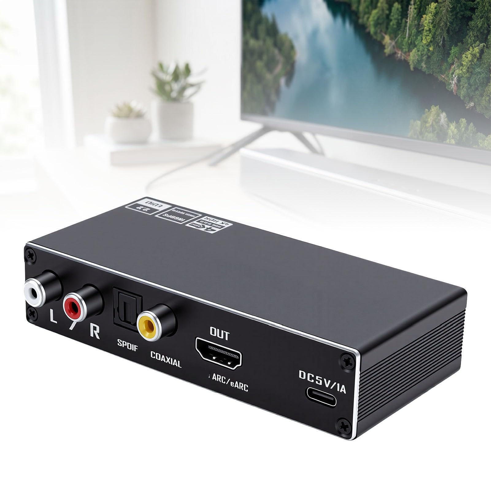 Tangxi Switcher HDMI 2.0 2 in 1 Uscita, Splitter HDMI ARC con Supporto Estrattore Audio 4K 60Hz, per HDTV, con Telecomando