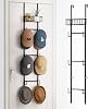HapiRm Over Door Hat Rack - Wall Mounted Hat Organizer with 6 Hooks and Metal Basket Design, Baseball Cap Organizer Storage Holder Up to 32 Caps for Door, Bedroom, Closet