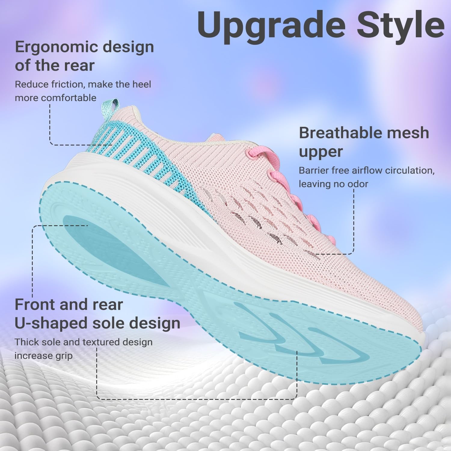 FANMMINGWomen’s Lightweight Walking Shoes with Arch Support, Breathable Mesh Sneakers, Cushioned Insole, Athletic Casual Shoes for Daily Wear - Image 7