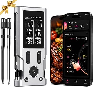 Wireless Meat Thermometer Digital 2 Probes with Smart App Alert