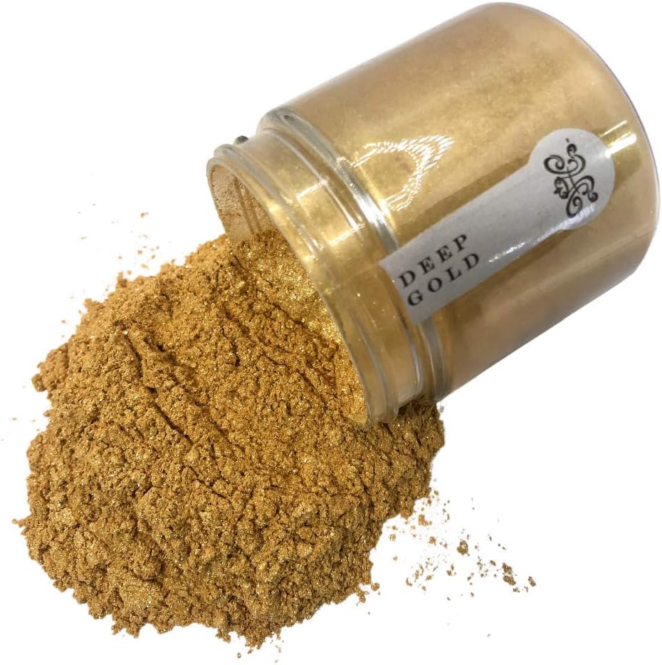Amy Howard At Home | Mica Powder | Deep Gold | Multi-Purpose Metallic Mica Pigment Powder Additive for DIY Projects & Crafts | Custom Waxes, Chalk Paste, Resin Glitter, Faux Finishing