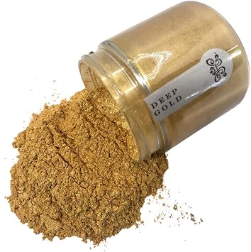 | Mica Powder | Deep Gold | Multi-Purpose Metallic Mica Pigment Powder Additive for DIY Projects & Crafts | Custom Waxes, Chalk Paste, Resin Glitter, Faux Finishing