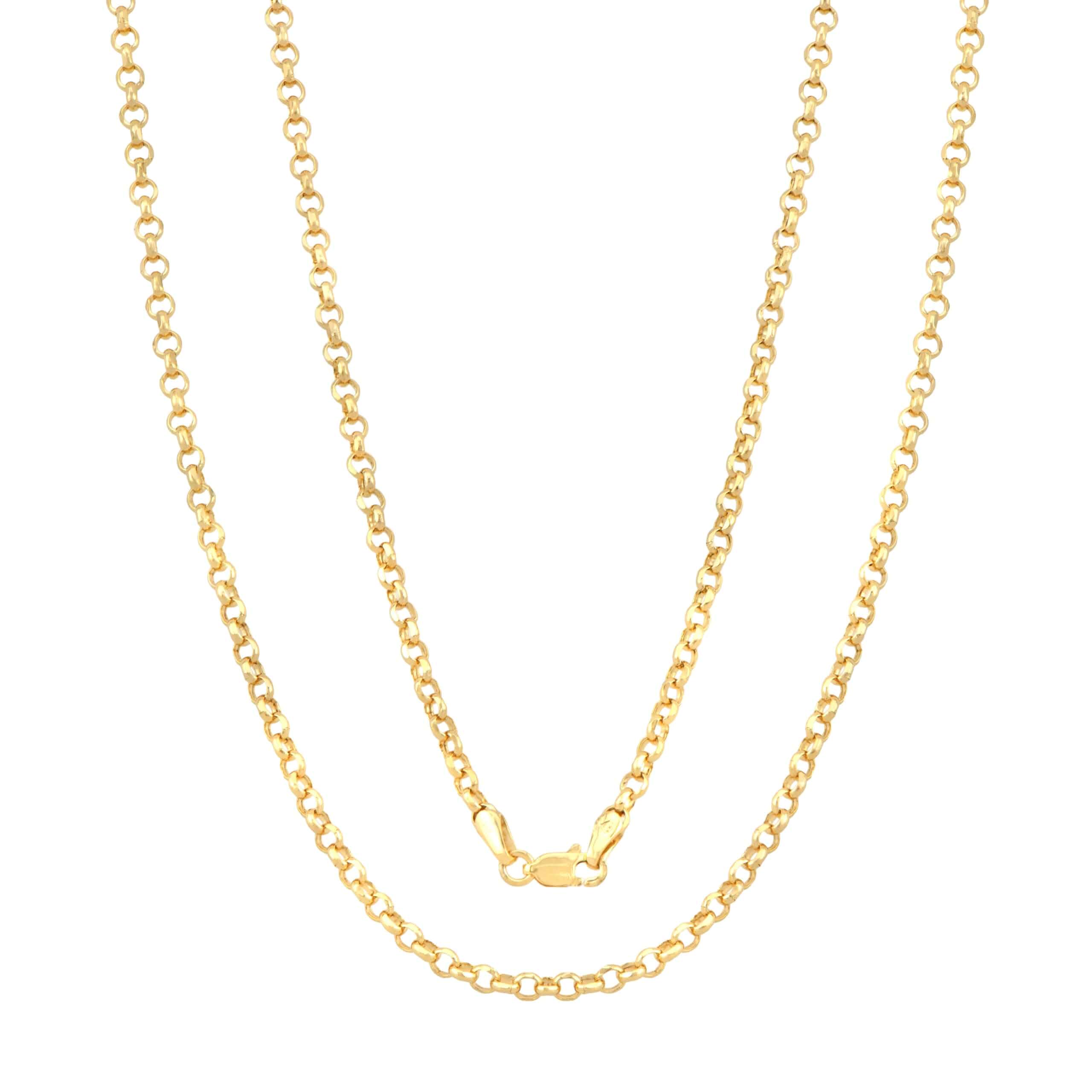 JEWELHEART 14K Real Yellow Gold Rolo Chain Pendant Necklace, 1.5mm Dainty Diamond Cut Round Links, Lobster Clasp, Genuine, Everyday Layering, 14K Stamped, Not Plated, For Women and Men