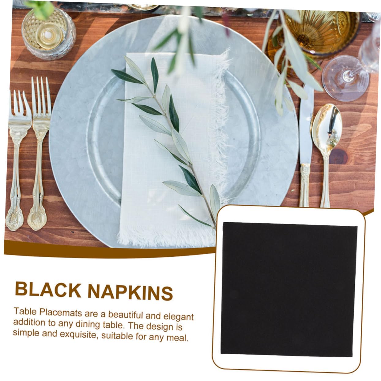 Alipis Lot de 100 Serviettes de Table en Papier Noir, Épaisses et Douces Peau, Résistantes aux Fuites, pour Banquets et Fêtes
