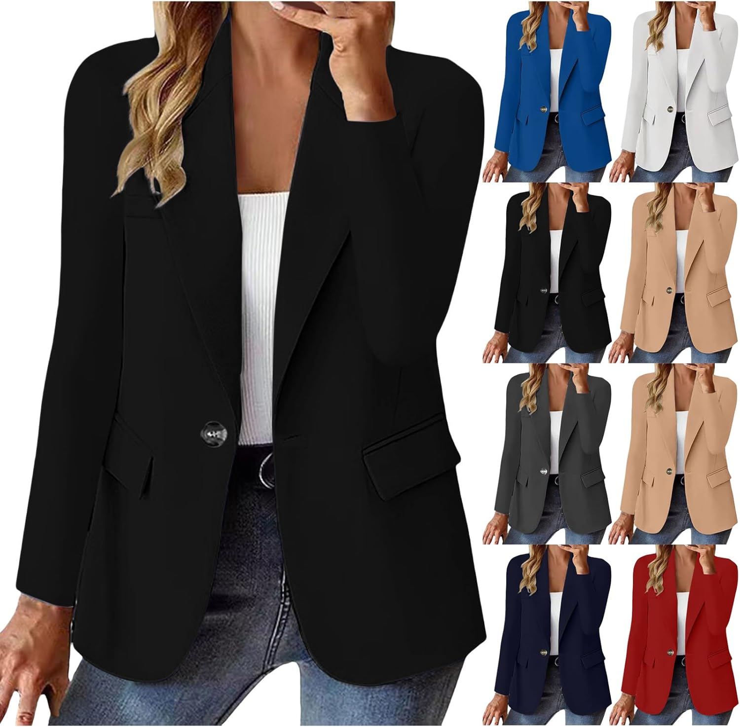 Blazers for Women Casual Oversized Open Front Long Sleeve Jackets Work Office Business Suit Blazer 2025