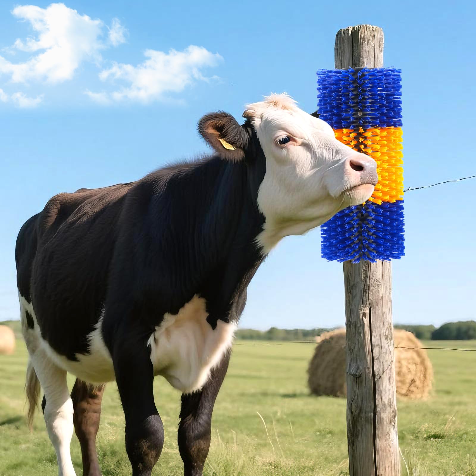 Uross Spazzola antigraffio per bestiame, spazzola per mucca, raschietto per bovini, spazzola per cavalli e criniera, spazzola per radici per la cura dei cavalli, spazzola massaggiante per alleviare il