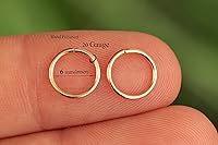 Vista 114 de Gold Hoop Earrings Silver Hoop Earrings - Hoop Earrings For Women Two Pcs Of Thin Gold Filled Sterling Silver Hoops, Helix Hoop, Tragus Ring