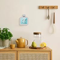 Sharplace Digitális Fürdőszobai Óra Vízálló Időzítő Ébresztő Hőmérő Páratartalom Mérő Konyhai Timer Fehér 4