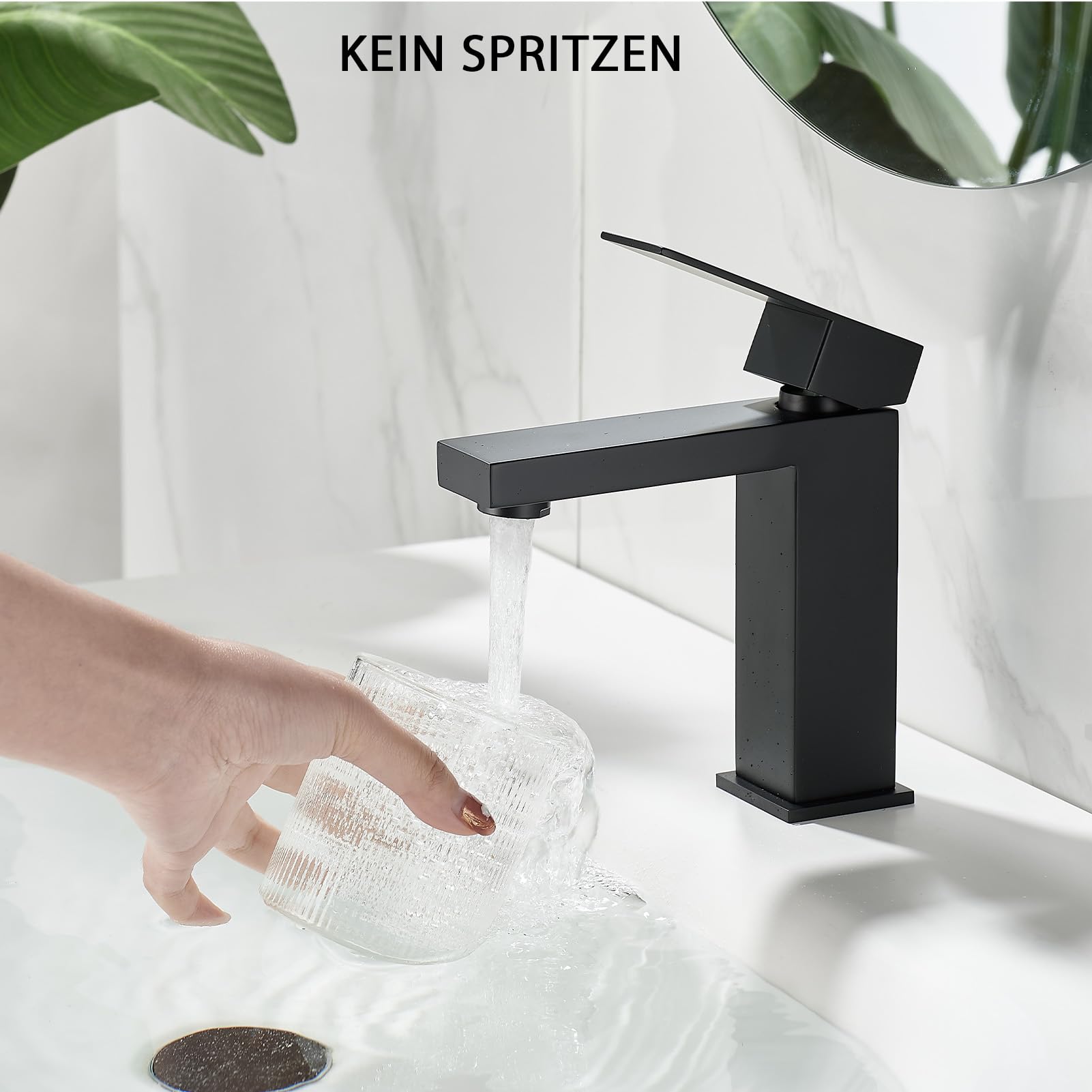 Rubinetto Bagno Nero Miscelatore lavabo, rubinetti bagno Rubinetti Bagno Miscelatore 1 Foro, Moderno Monoforo Lavabo Rubinetti per il bagno, SSRT304DE-MB