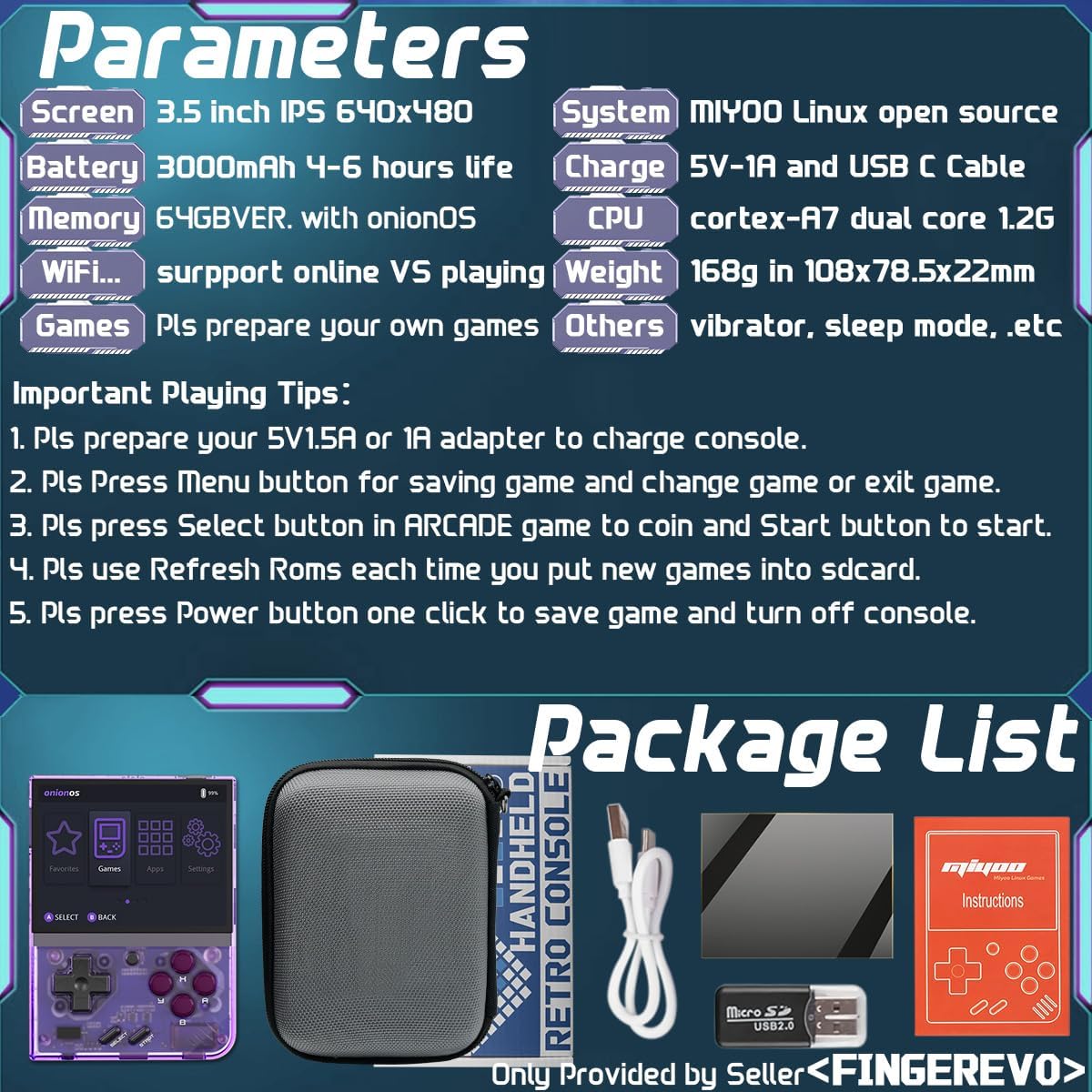 Amazon.co.jp: MIYOO Mini Plus 128GB オニオン OS プリインストール レトロ ポータブル ハンドヘルド  3.5インチ IPS スクリーン ゲームコンソール Miyoo Mini+ コンソール オニオンOS対応 (パープル透明) : おもちゃ Miyoo  Mini Plus OnionOS ハンドヘルドゲーム ...