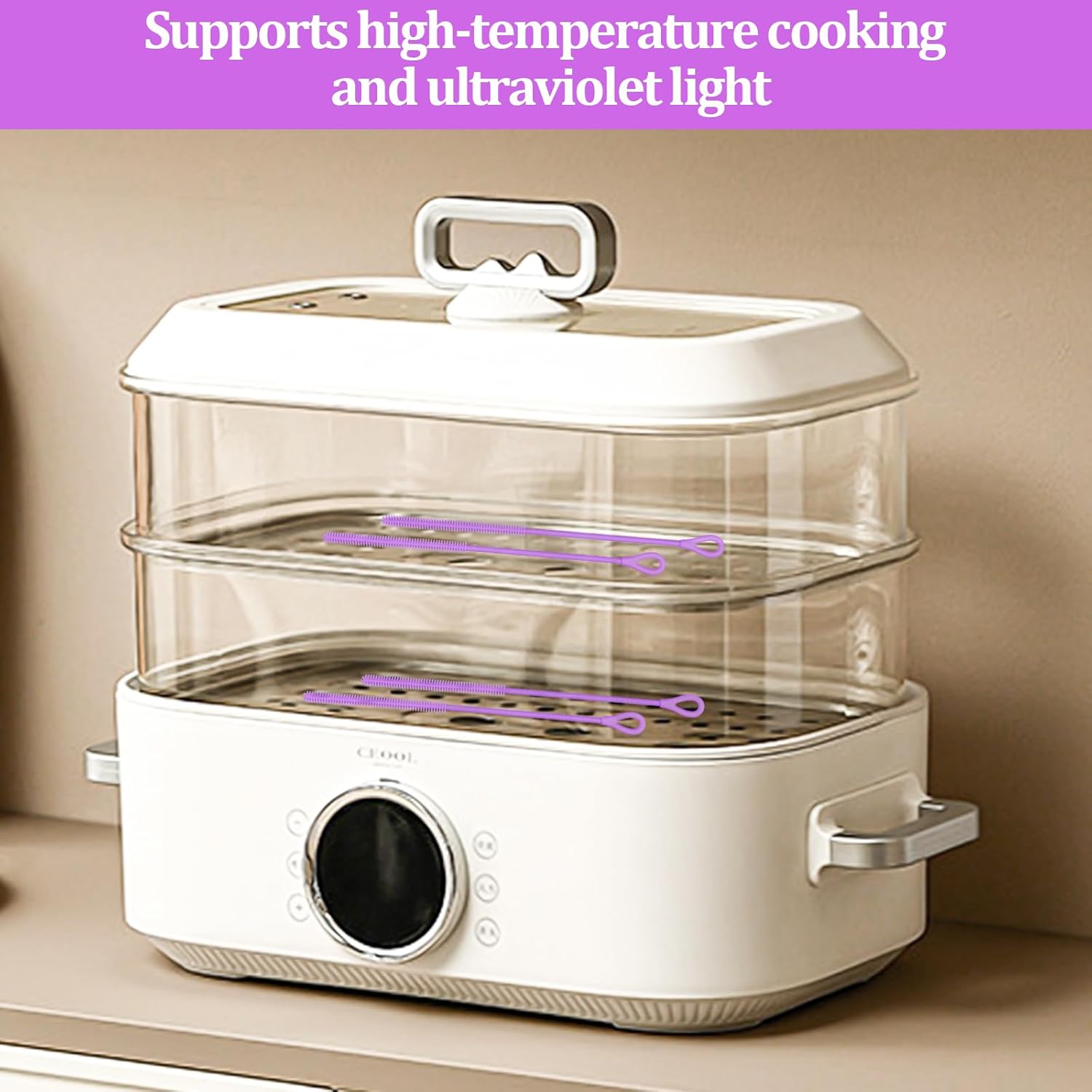 Silicone Straw Cleaner Brush, 2Pcs Straw Cleaner Brush Extra Long, Straw Brush Bristles Cleaner Brush for Cleaning Stanley, Metal Glass Straws, Drink Lid (Purple) - Image 5