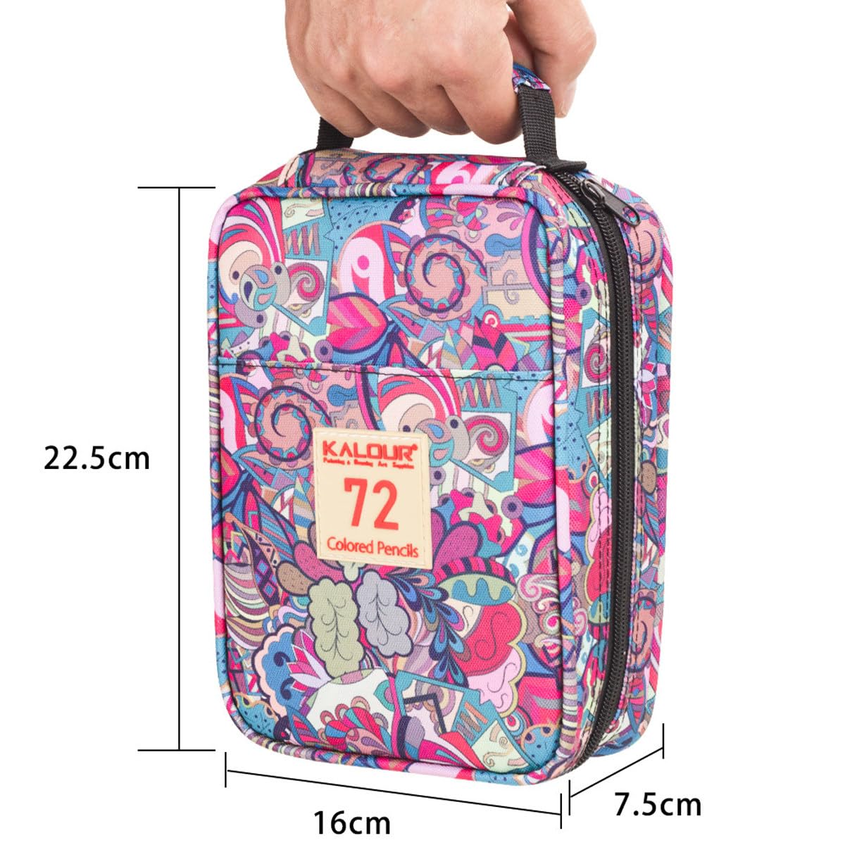 72 Buntstifte, für Coloristen, Ölstifte, Zeichen-/Skizzenset für Erwachsene, Künstlerbedarf, Geschenk für Eltern und Paare mit Nylon-Federmäppchen,Red