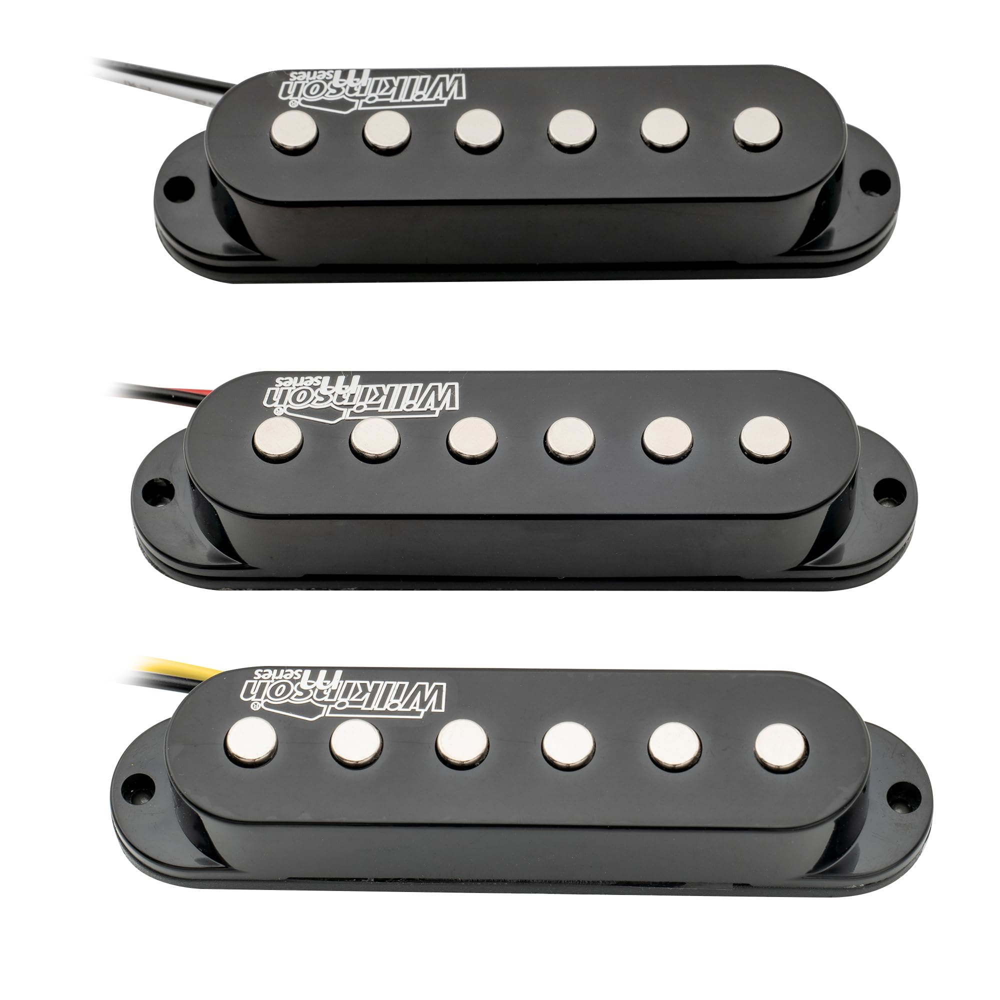 Wilkinson High Output Ceramica Set Pick Up Single Coil per Chitarra Elettrica tipo Strato, Nero