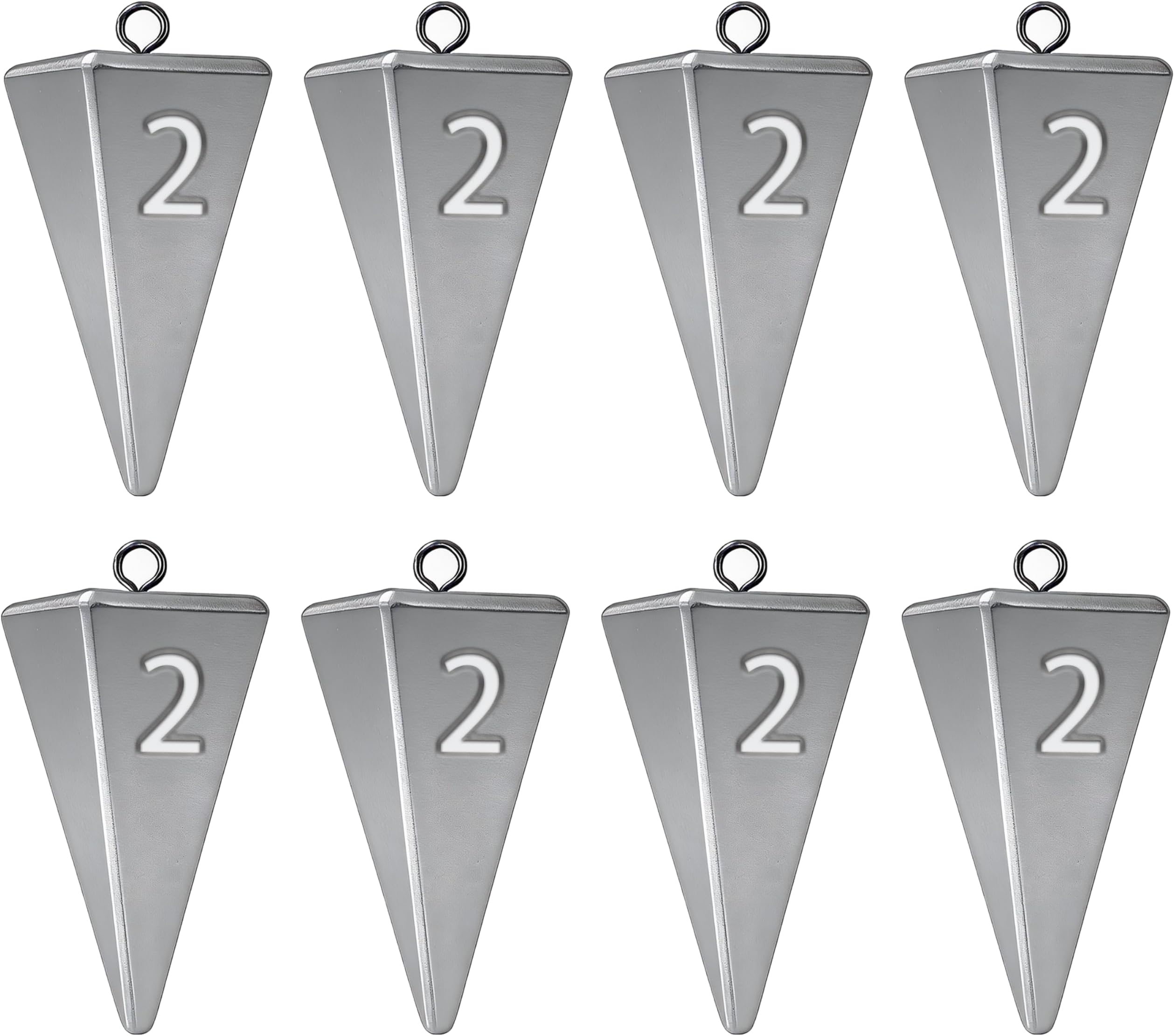 Pyramid Sinkers Fishing Weights, Saltwater Fishing Sinkers for Surf Fishing Gear Tackle - 1oz, 2oz, 3oz