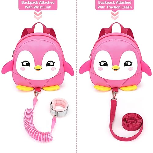 Miniatura 4 de Accmor Arnés Mochila con Correa para Niños Pequeños, Lindas Mochilas de Pingüino para Niños con Eslabón de Muñeca Anti-Pérdida, Mini Arnés de