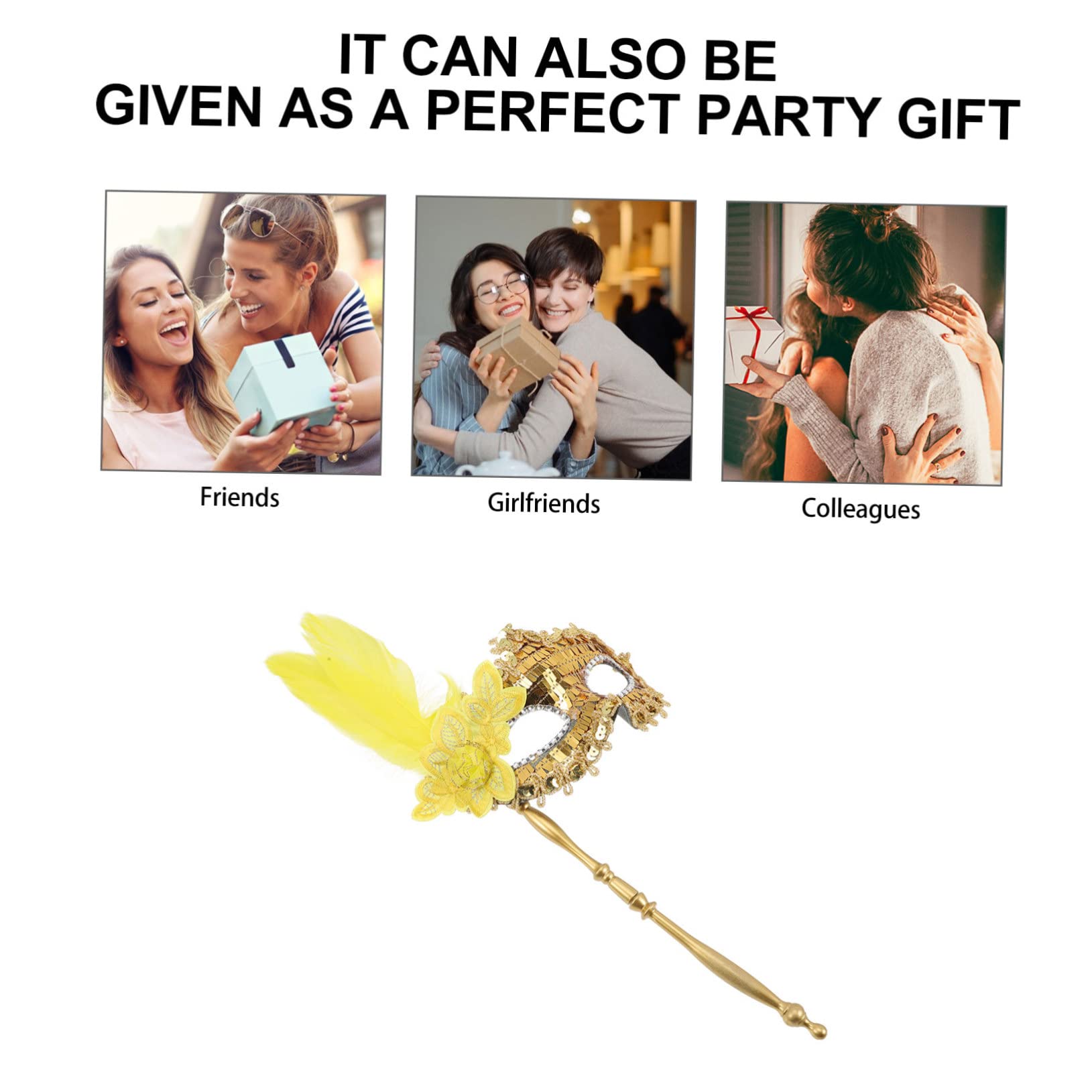 OATIPHO Masquerade Stick Decorative Half-face for Carnival Costume Parties Events Lightweight Safe Elegant Design for Adults Boys and