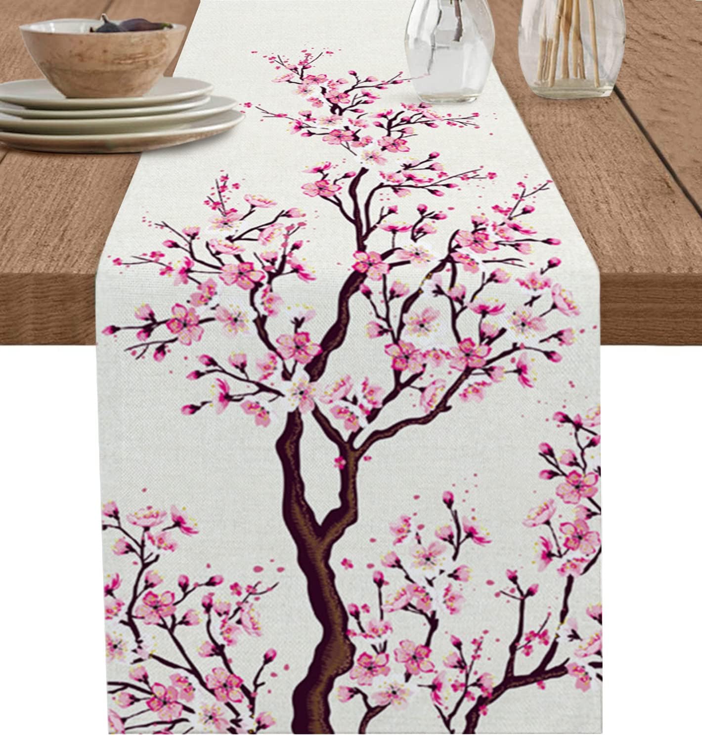 Amazon.com: Falaniique Cherry Blossom Table Runner 90 Inches Long ...