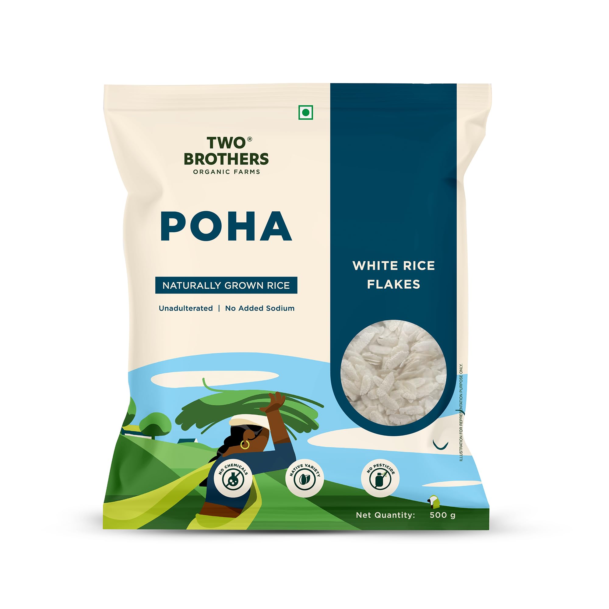 Two Brothers Organic Farms White Rice Poha 500G (B0CX9FD2MT) Amazon Price History, Amazon Price Tracker